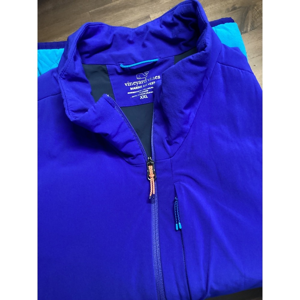 Vineyard Vines Marine Air Vest Blue Aqua Colorblock Puffer Quilted Size‎ XXL